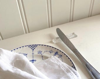 Vintage kristallen messenleggers – Set van 6 in originele doos – Tafelgerei gemaakt in Hongarije – Dinerdecor uit het midden van de eeuw – Elegante gastvrouw cadeau