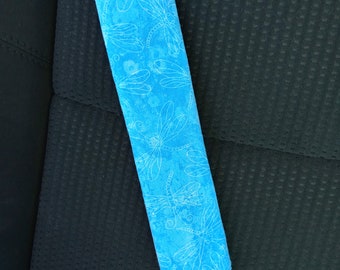 Dragonfly Seat Belt Cover, seat belt pad, shoulder pad, handmade in the USA, Dragonfly car decor, Dragonflies car accessory, 100% cotton