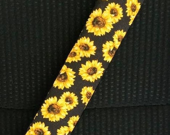 Sunflower Seat Belt Cover, seat belt pad, shoulder pad, 100% cotton fabric, sunflower decor, sunflower fabric