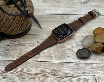 Cinturino sottile per Apple Watch da 38 mm, 40 mm, 41 mm, 42 mm, 44 mm, 45 mm per Apple Watch 11, 10, 9, 8, 7, 6, 5, 4, 3, 2, 1, cinturino in pelle, cinturino per Apple Watch da donna