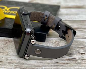 Cinturino apple watch in pelle grigia 38mm 40mm 42mm 44mm, Apple Watch in pelle sottile da donna, cinturino iWatch, regalo per sorella