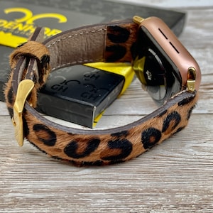 Leopard Apple Watch Band 38mm 40mm 41 mm 42mm 44mm 45 mm 46mm, 49 mm, Furry Leopard Pattern Apple Watch Strap, iWatch Bracelet