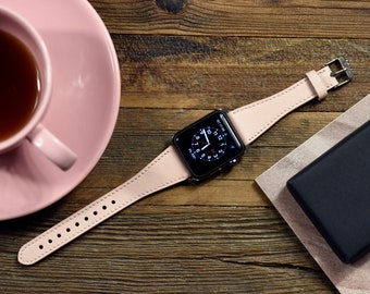 Pulseira Apple Watch 38mm 40mm 41 mm 42mm 44mm 45mm 46 mm para Apple Watch 10-9-8-7-6-5-4-3-2-1, Pulseira de couro, Pulseira Apple Watch para mulheres