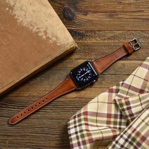 Genuine Brown Leather Apple Watch Band, 42mm, 38mm, 40mm, 44mm