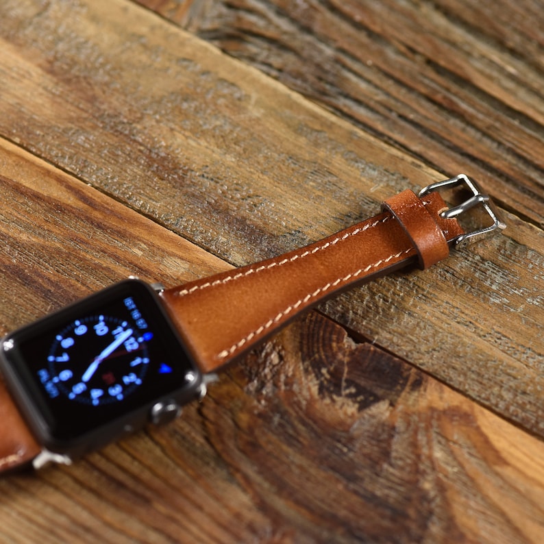 Genuine Brown Leather Apple Watch Band 42mm 38mm 40mm - Etsy