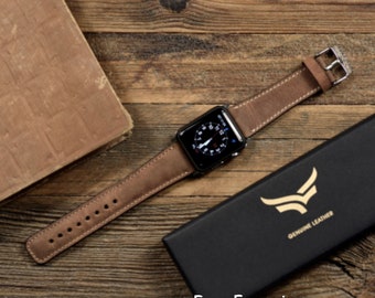 Apple Watch Band, Brown Watch Strap, 38mm, 42mm, 44mm, 40mm, 41mm, 45mm and 49mm for Series 11-10-9-8-7-6-5-4-3-2-1-SE, Ultra & Ultra 2