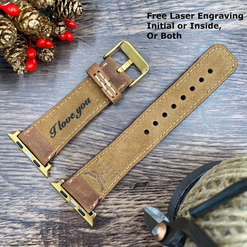 Apple Watch Band Bande de montre en cuir authentique bande Etsy