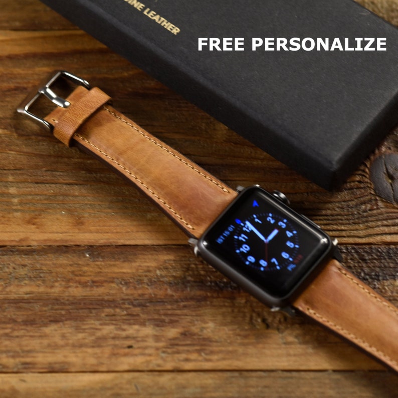 Apple Watch Band Bande de montre en cuir authentique bande Etsy