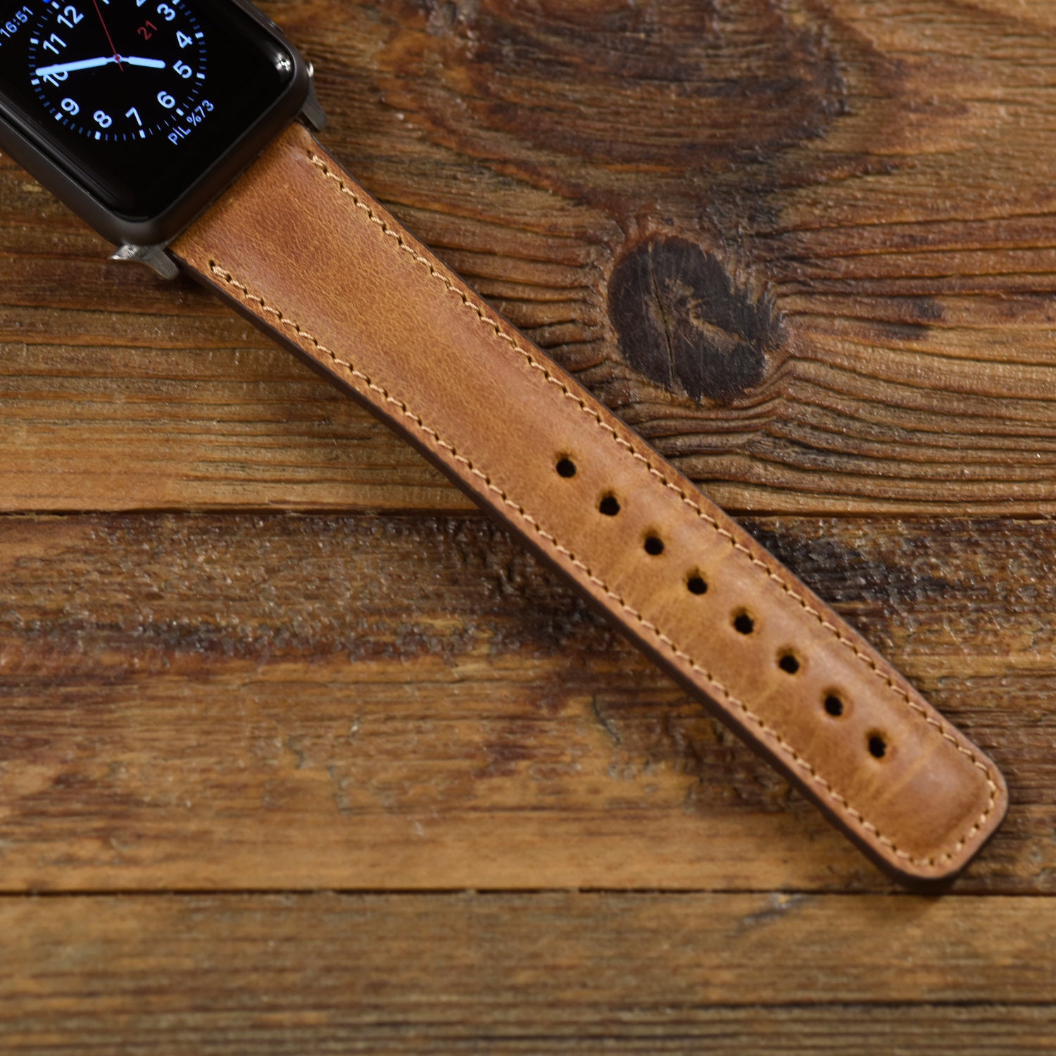 Genuine Brown Leather Apple Watch Band 42mm, 38mm, 40mm, 41 Mm, 44mm, 45mm,  49mm for Series 9-8-7-6,..1-SE, Ultra & Ultra 2, FREE ENGRAVING - Etsy  Norway