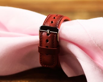Rot Echtleder Apple Uhrenarmband 42 mm, 38 mm, 40 mm, 44 mm, 49 mm für SE-Ultra Modelle 1-2-3-4-5-6-7-8 SE-Ultra, rotes Band für iWatch Serien