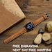 Genuine Brown Leather Apple Watch Band 42mm, 38mm, 40mm, 41 mm, 44mm, 45mm for Series 1-2-3-4-5-6-7-8-SE, FREE ENGRAVING 