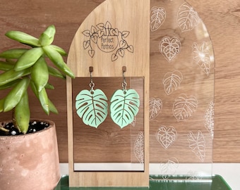 Monstera Deliciosa Laser Cut Acrylic Earrings