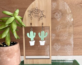 Euphorbia Canariensis Laser Cut Acrylic Earrings