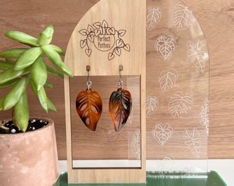 Monstera Adansonii Swirl Acrylic Earrings