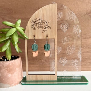 Fasskaktus Laser Cut Acryl Ohrringe
