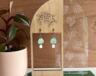 Mini Fly Agaric Mushroom Laser Cut Acrylic Earrings
