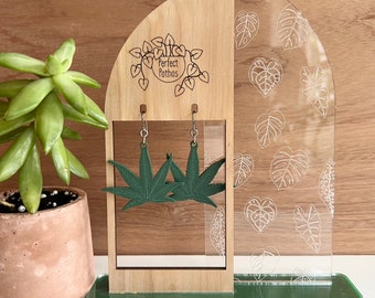 Cannabis Leaf Laser Cut Acrylic Earrings