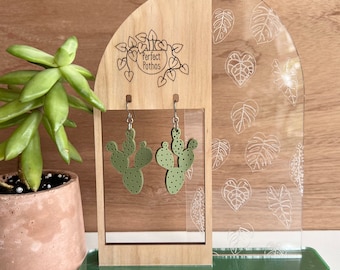 Prickly Pear Cactus Acrylic Earrings
