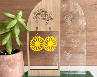 Sunflower Laser Cut Acrylic Earrings