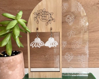 Coneflower Laser Cut Acrylic Earrings