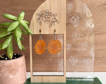 Daisy Flower Laser Cut Acrylic Earrings