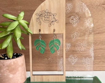 Rhaphidophora Tetrasperma Laser Cut Acrylic Earrings