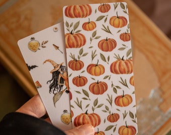 Fall/Halloween Laminated Bookmarks, Set of Two, Double Sided
