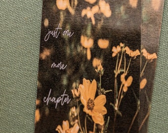 Just One More Chapter Laminated Wildflower Bookmark