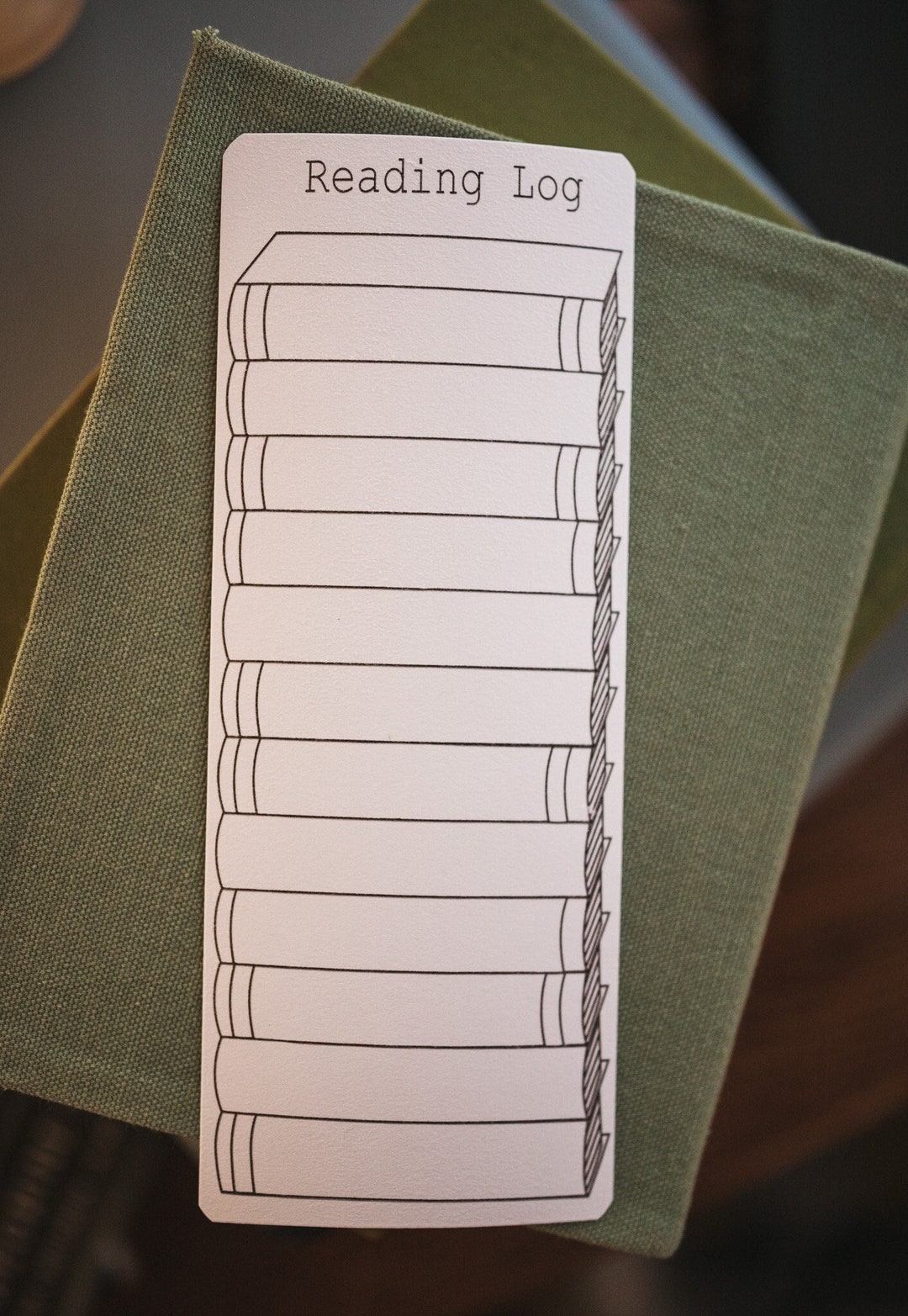 Reading Log, Stacked Book Reading Log Bookmark - Etsy