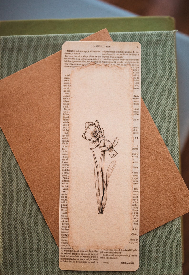 Birth Flower Bookmark, Laminated, Double-Sided image 3