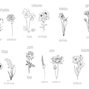 Birth Flower Bookmark, Laminated, Double-Sided image 4