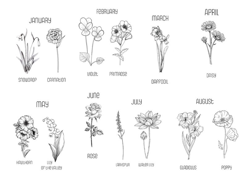 Birth Flower Bookmark, Laminated, Double-Sided image 4