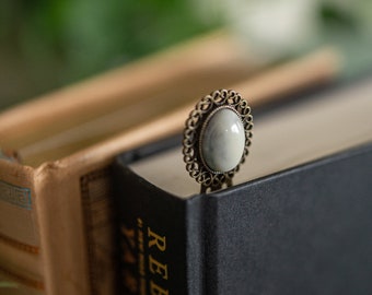 Metal Bookmark with Stone, Bookshelf Decor, Amazonite Bookmark