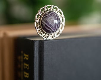 Metal Bookmark with Stone, Bookshelf Decor, Amethyst Bookmark