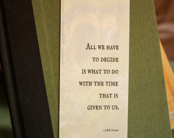 Lord of the Rings Quote with Shire Background Laminated Bookmark, Double-Sided