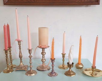 Vintage Brass Candlestick Holders Romantic Pretty Decor