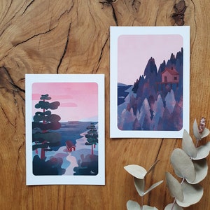 Lot 2 Cartes postales Cabanes