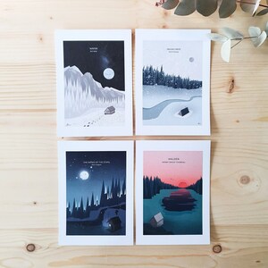 Lot 4 Cartes postales Book Lover