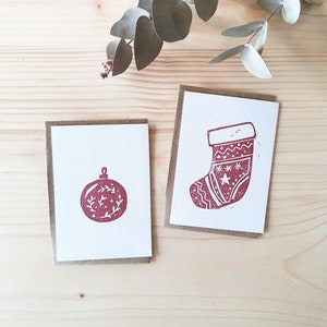 Mini carte gravure avec enveloppe - Noël