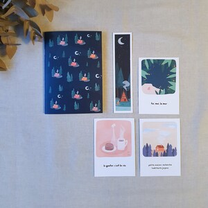 Pack Papeterie 2 - 1 Carnets A5 + 3 cartes postales + 1 marque page