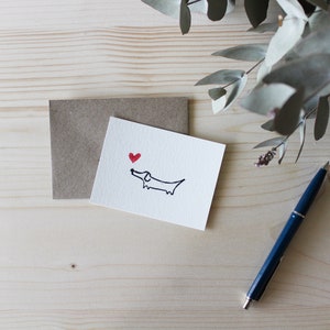 Mini engraving card with envelope - Dachshund