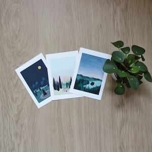 Lot 3 Cartes postales Cabin Lover