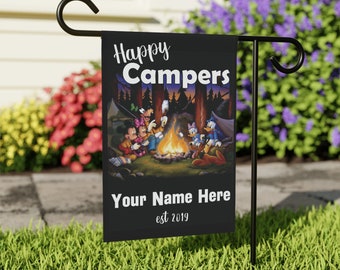 Disney Happy Campers Camping Flag - Garden Flag Custom