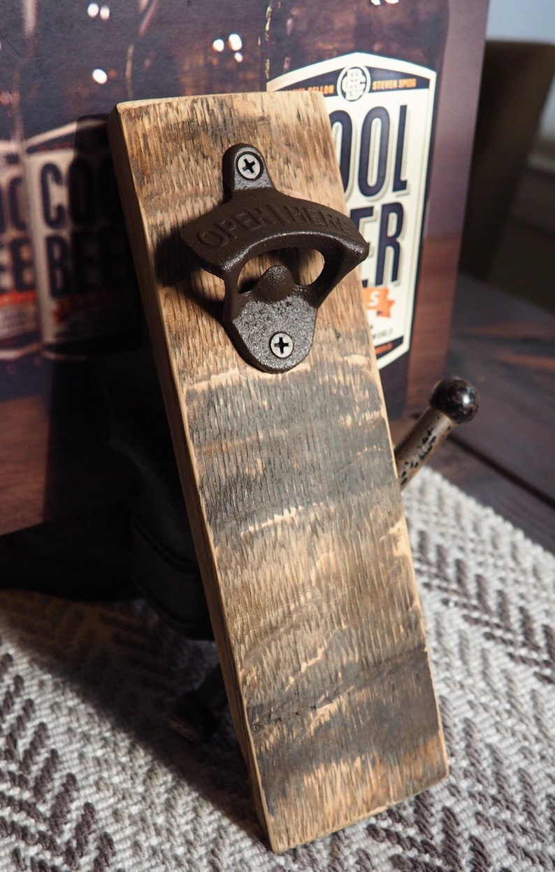 Whiskey Barrel Stave Bottle Opener Countertop / Wall Etsy