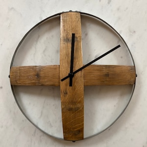 Reclaimed Barrel Stave & Hoop Wall Clock