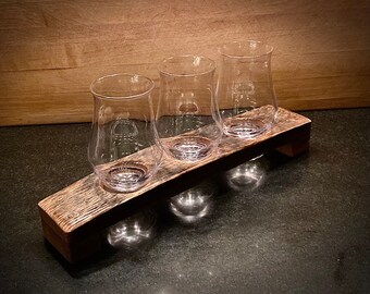 Glencairn Tasting Board (Reclaimed Barrel Stave) - Beer/Whiskey/Bourbon/Tequila/Sake