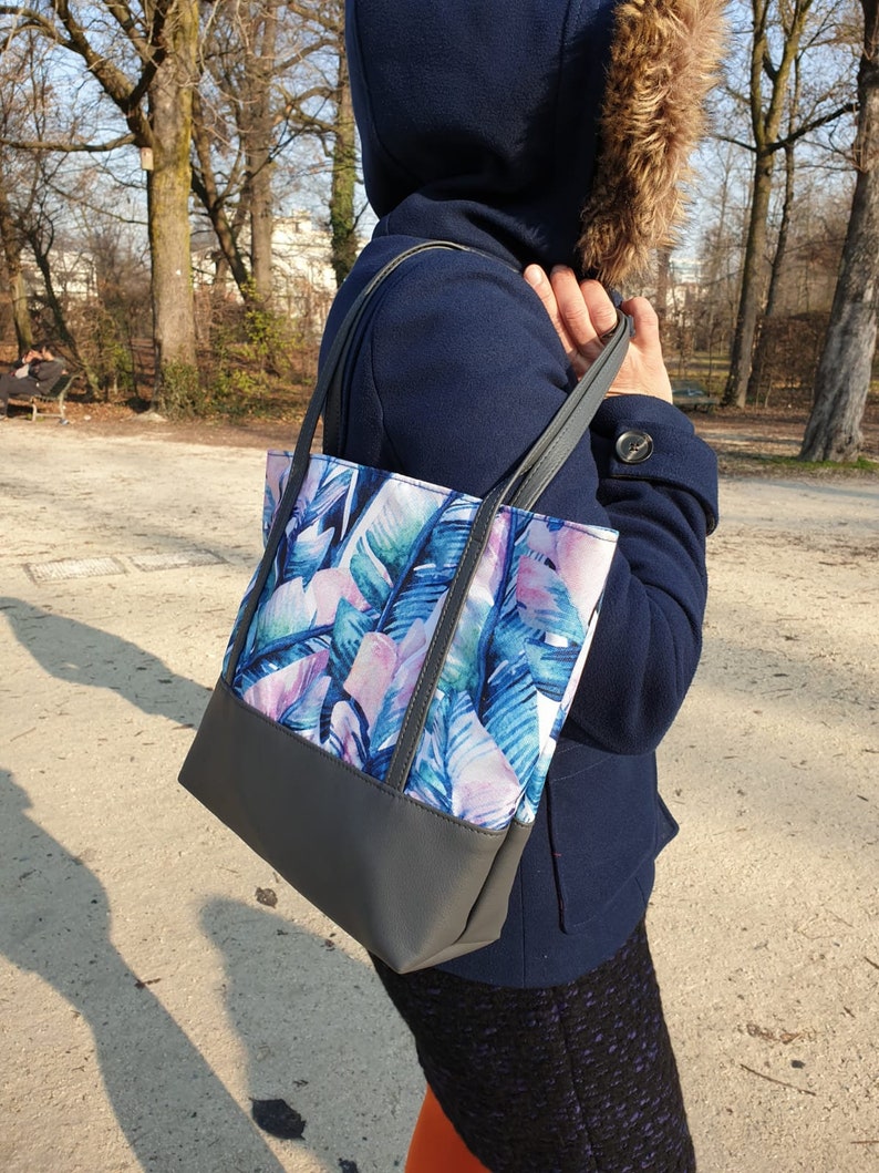 eco-leather tote bag and waterproof fabric