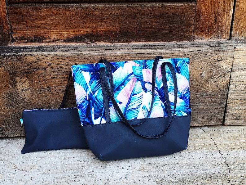 eco-leather tote bag and waterproof fabric
