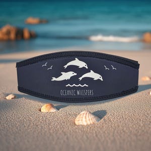 Scuba Dive Mask Strap Cover With Dolphins Design / Water Sports / Snorkeling