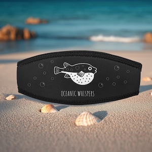 Scuba Dive Mask Strap Cover With Puffer Fish Design / Water Sports / Snorkeling